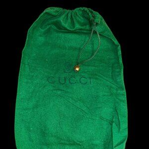 Gucci Italy Kelly green emblem cotton flannel shoe bag